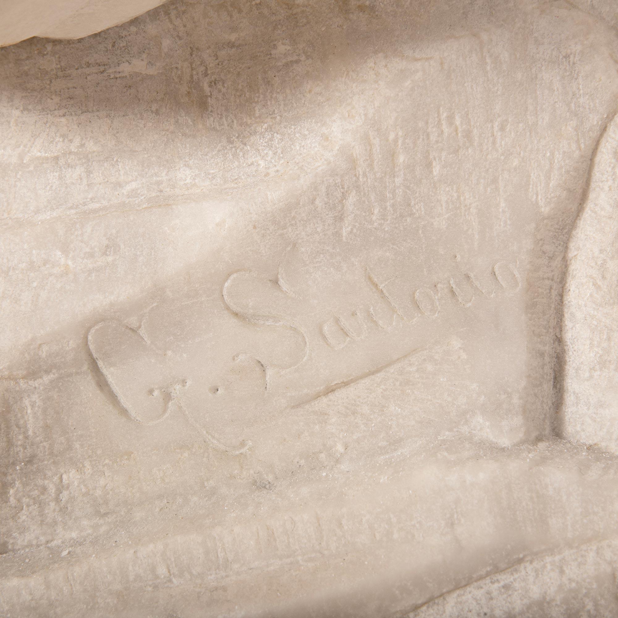 Busto in marmo bianco di Carrara dell'Ottocento italiano, firmato da Giovanni Sartorio in vendita 4