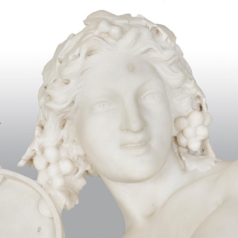 Italian 19th Century White Carrara Marble Figure of a Neapolitan Dancer For Sale 10