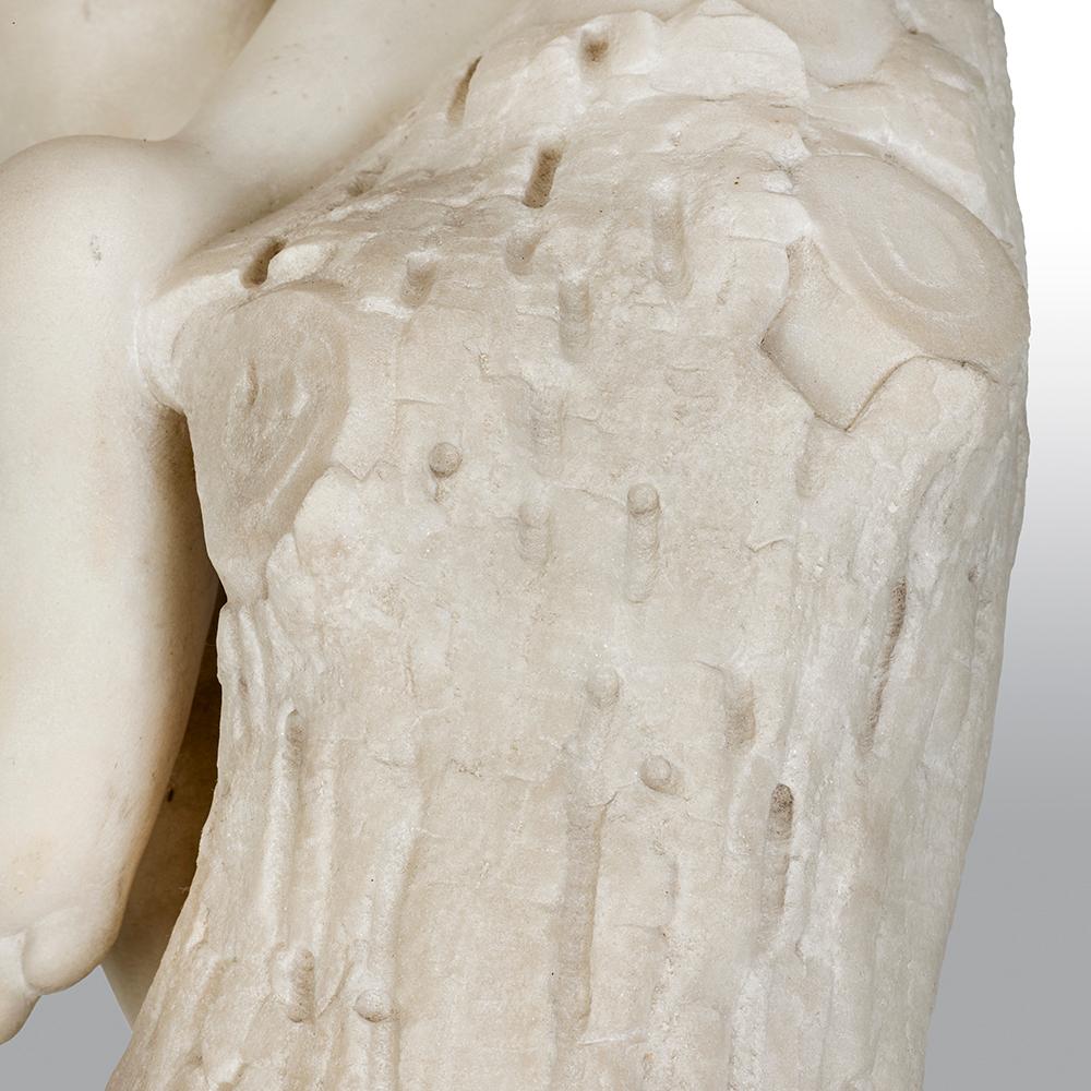 Italian 19th Century White Carrara Marble Figure of a Neapolitan Dancer For Sale 11