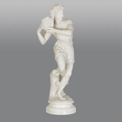 Italian 19th Century White Carrara Marble Figure of a Neapolitan Dancer