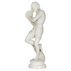 Italian 19th Century White Carrara Marble Figure of a Neapolitan Dancer