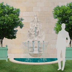 Italian 19th Century White Carrara Marble Fountain