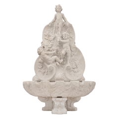 Italian 19th Century White Carrara Marble Fountain