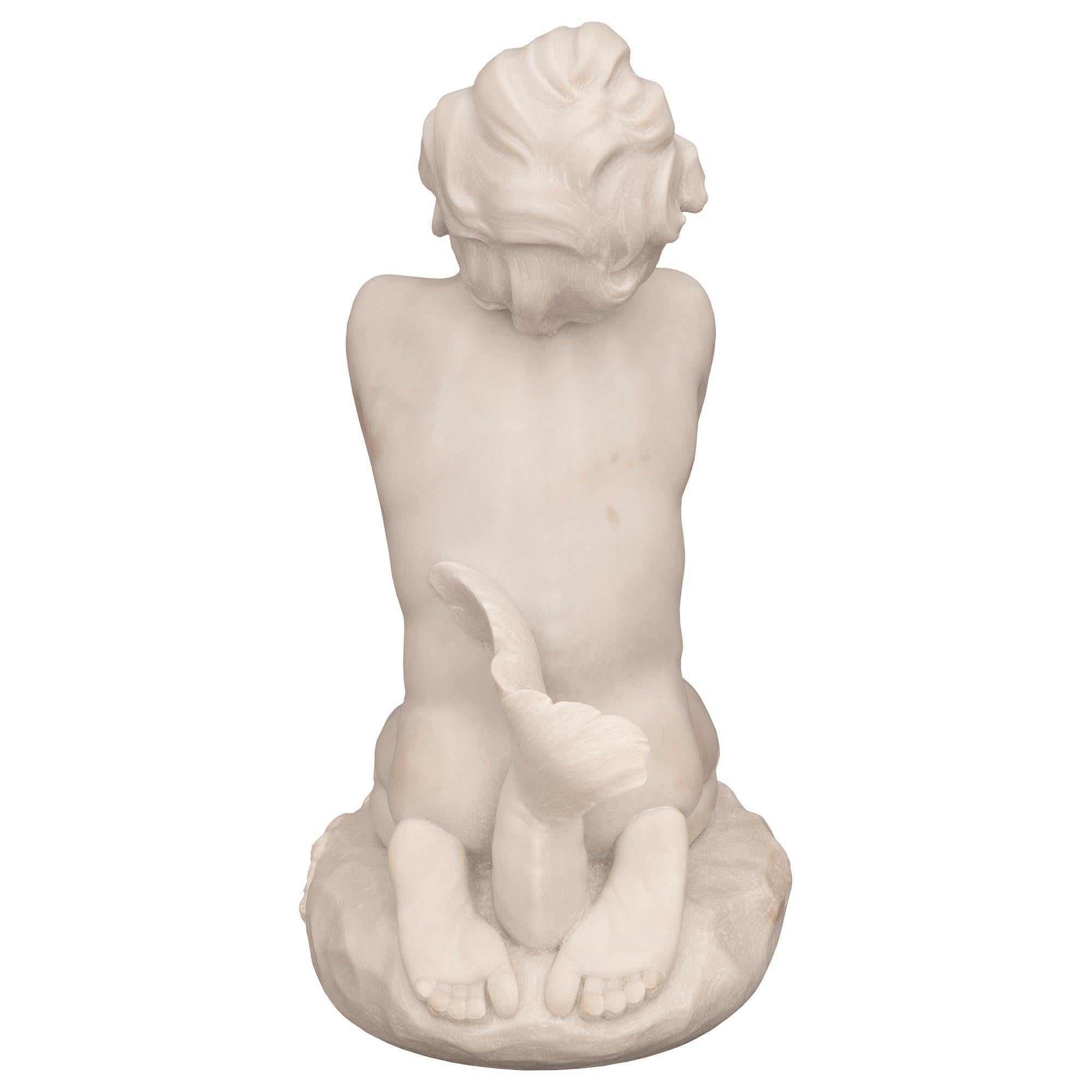 Fontaine italienne du XIXe siècle en marbre blanc de Carrare de Taras en vente 5