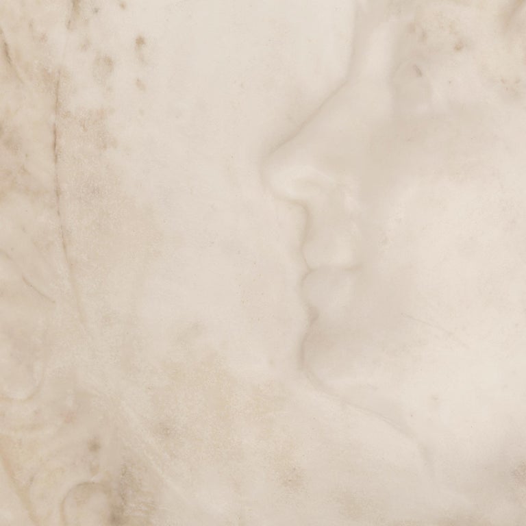 Italian 19th Century White Carrara Marble Relief Plaque For Sale at 1stDibs