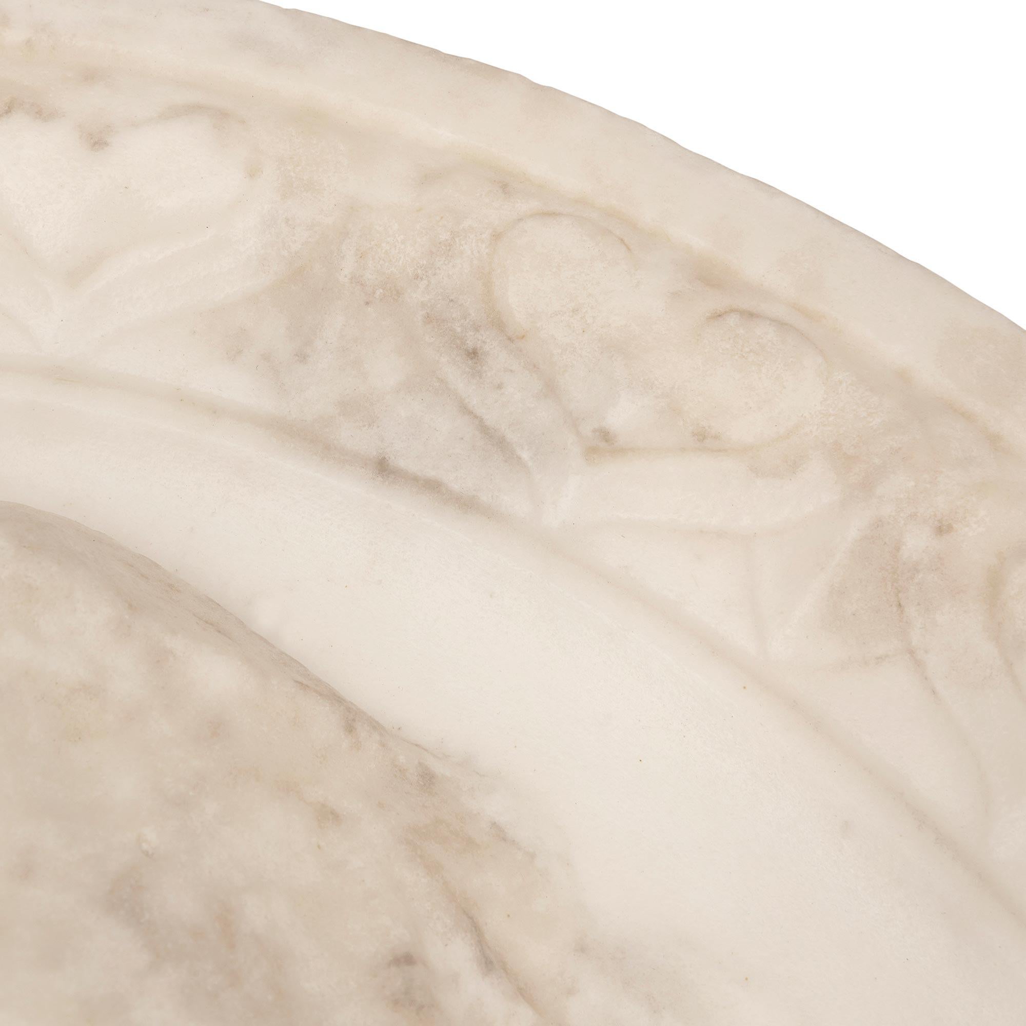 Italian 19th Century White Carrara Marble Relief Plaque For Sale 2