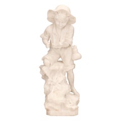 Italienische Statue aus weißem Carrara-Marmor des 19. Jahrhunderts von P Bazzanti, Florenz, 1888