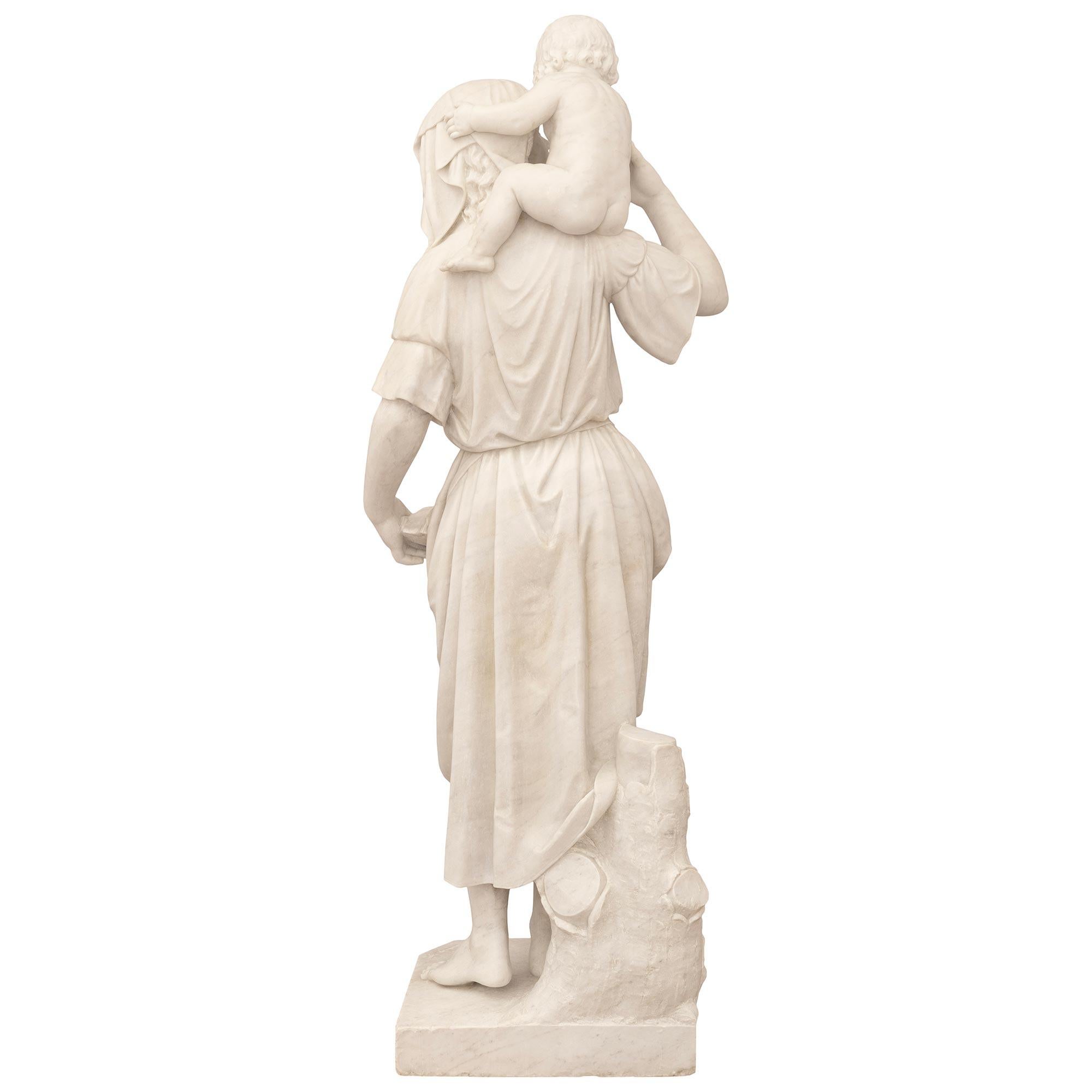 Statua italiana del XIX secolo in marmo bianco di Carrara in vendita 6
