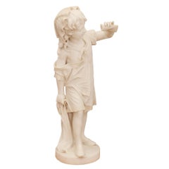 Statua italiana in marmo bianco di Carrara del XIX secolo