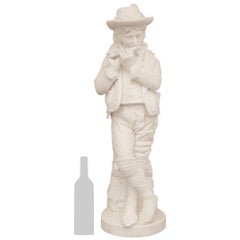 Italian 19th century white Carrara marble statue