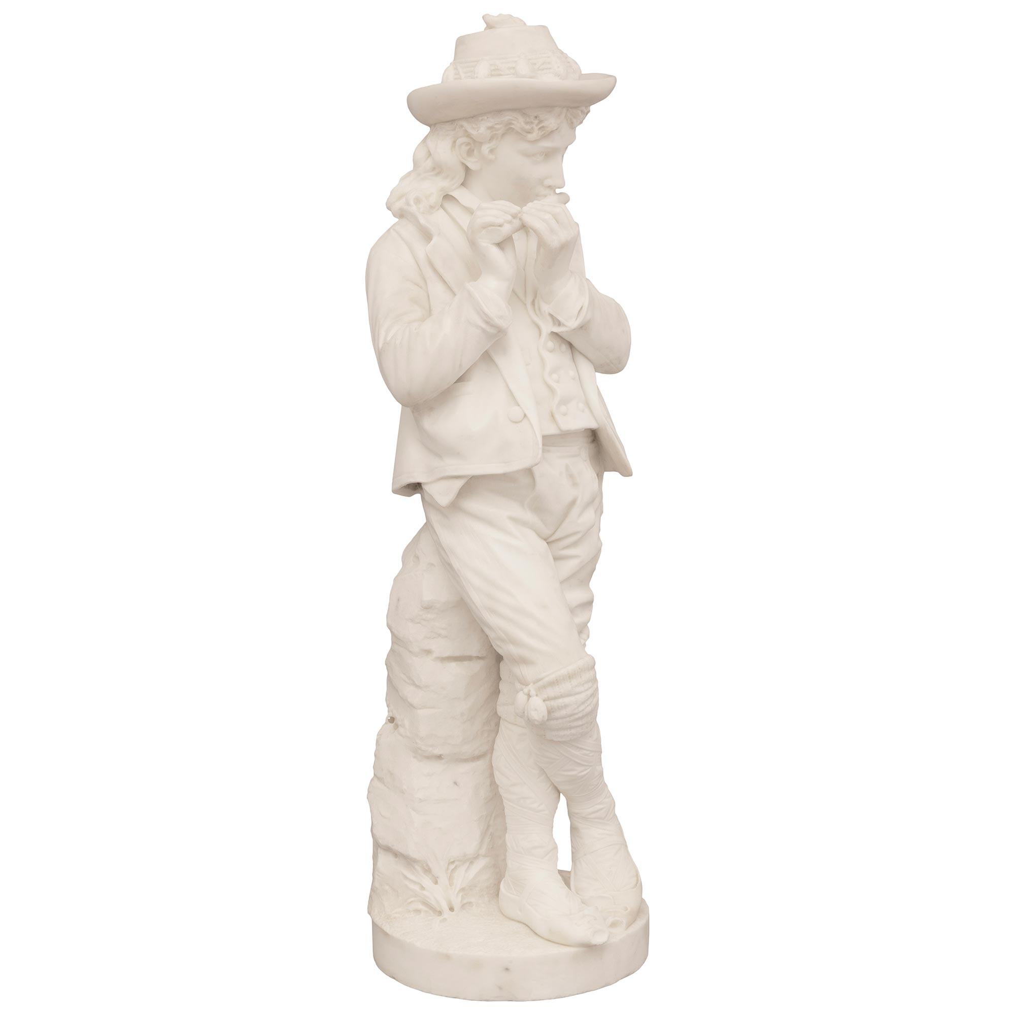 Italiano Statua italiana del XIX secolo in marmo bianco di Carrara in vendita