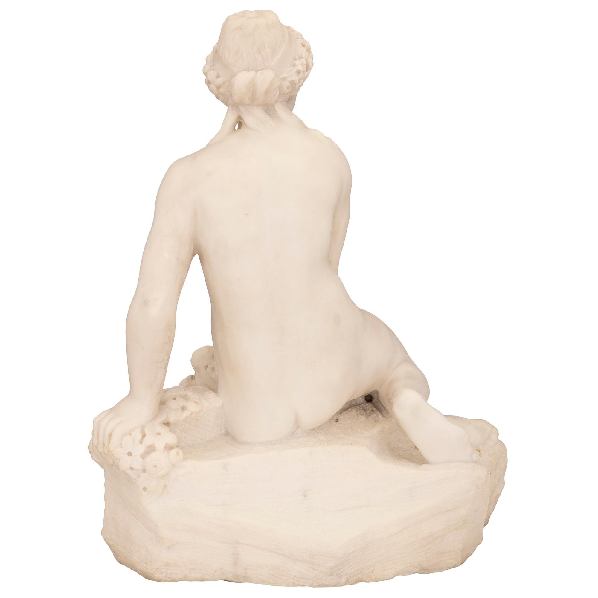 XIXe siècle Statue italienne du 19ème siècle en marbre blanc de Carrare en vente