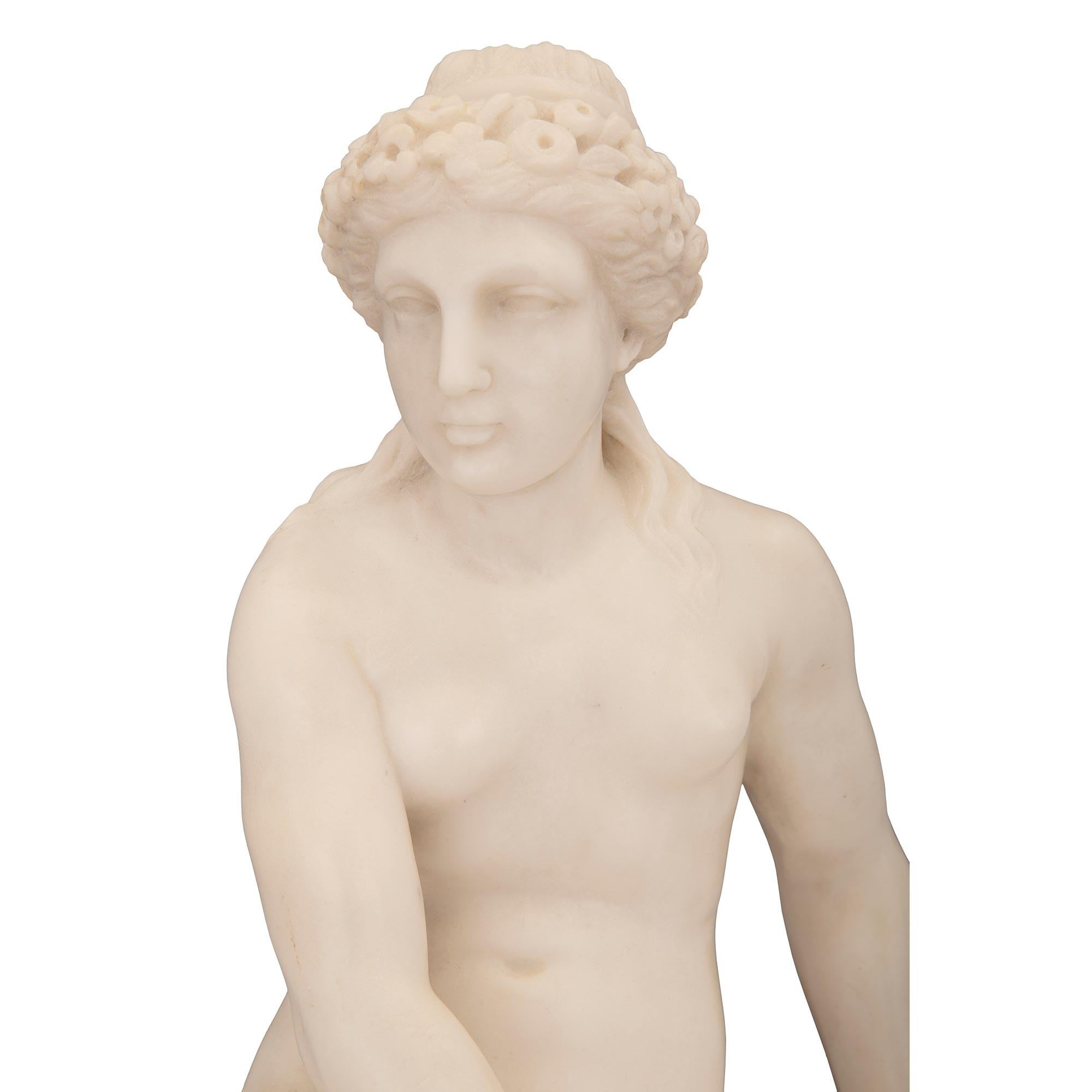 Italian 19th Century White Carrara Marble Statue For Sale 2