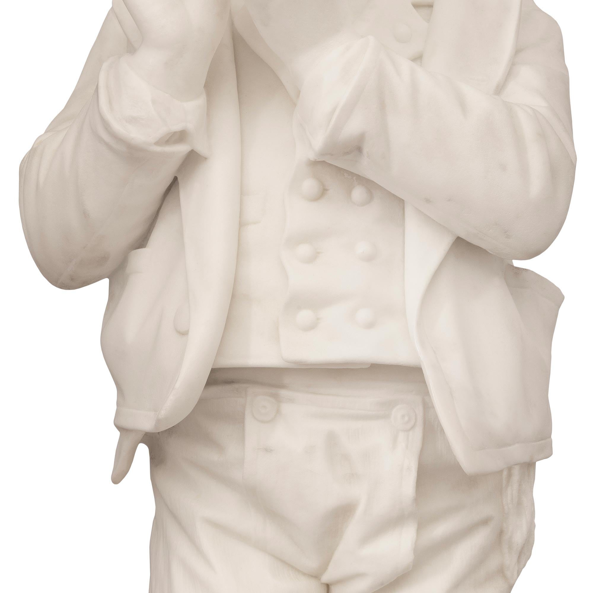 Statua italiana del XIX secolo in marmo bianco di Carrara in vendita 2