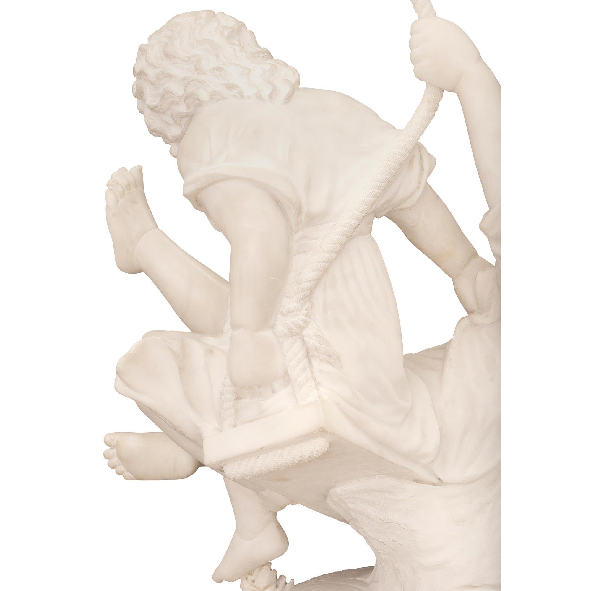 Italienische Statue aus weißem Carrara-Marmor aus dem 19. Jahrhundert im Angebot 6