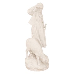 Italienische Statue aus weißem Carrara-Marmor des 19. Jahrhunderts