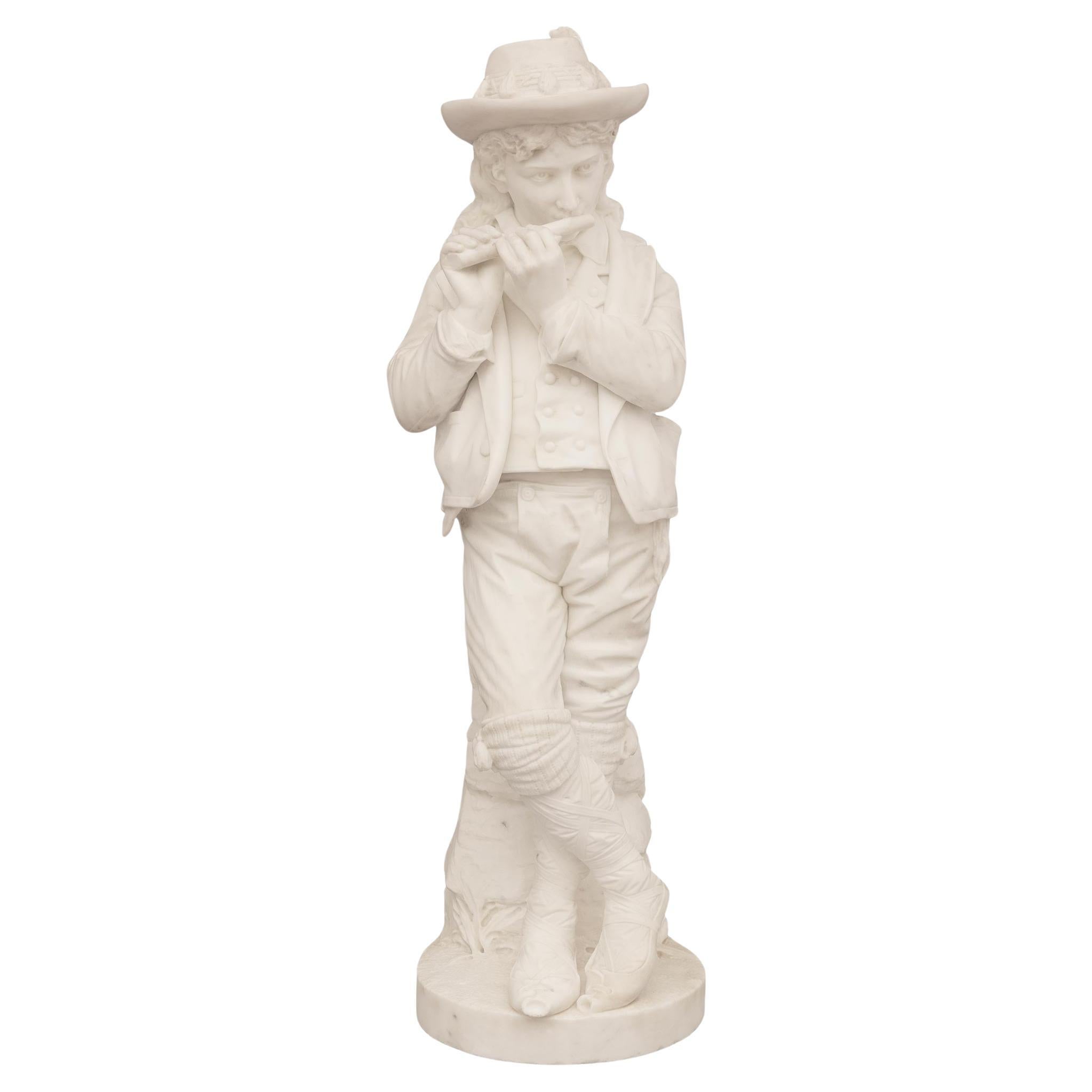 Estatua italiana de mármol blanco de Carrara del siglo XIX