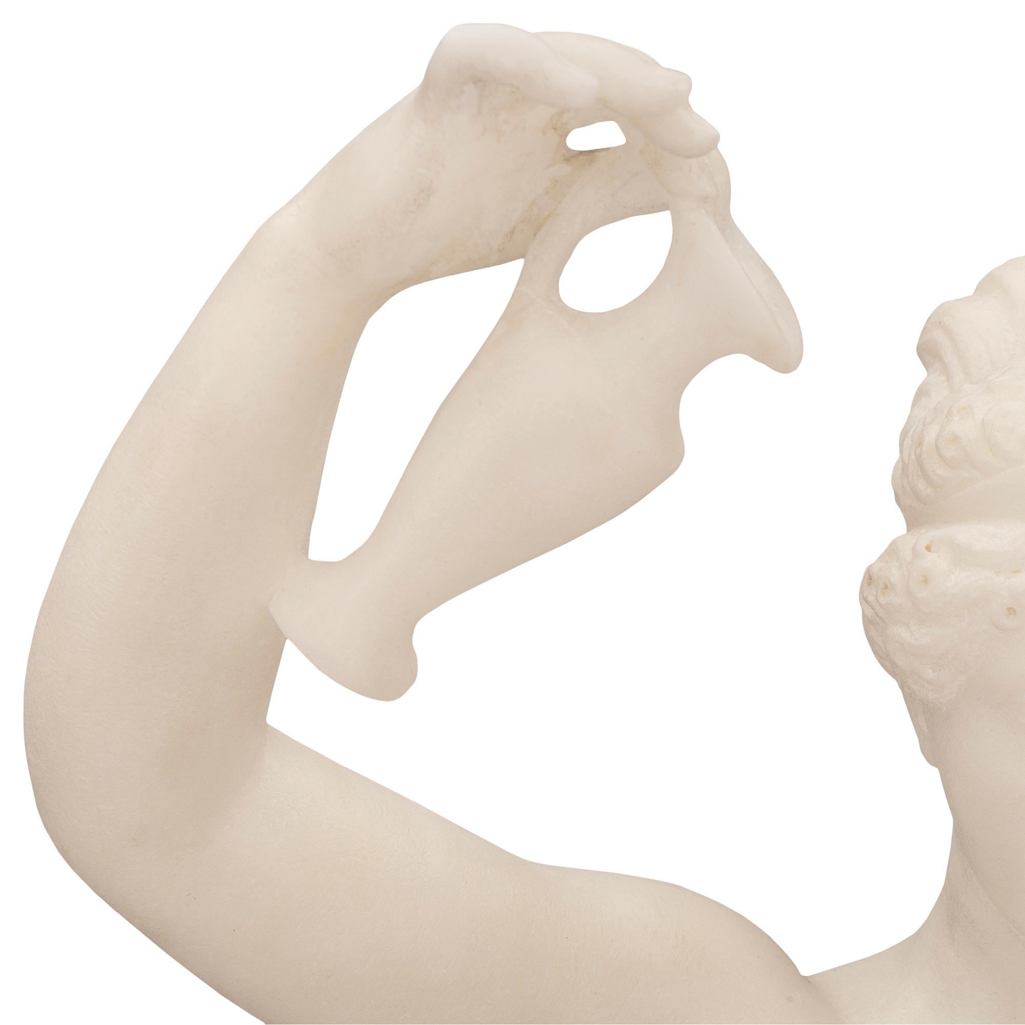 Italian 19th Century White Carrara Marble Statue of Hebe For Sale 2