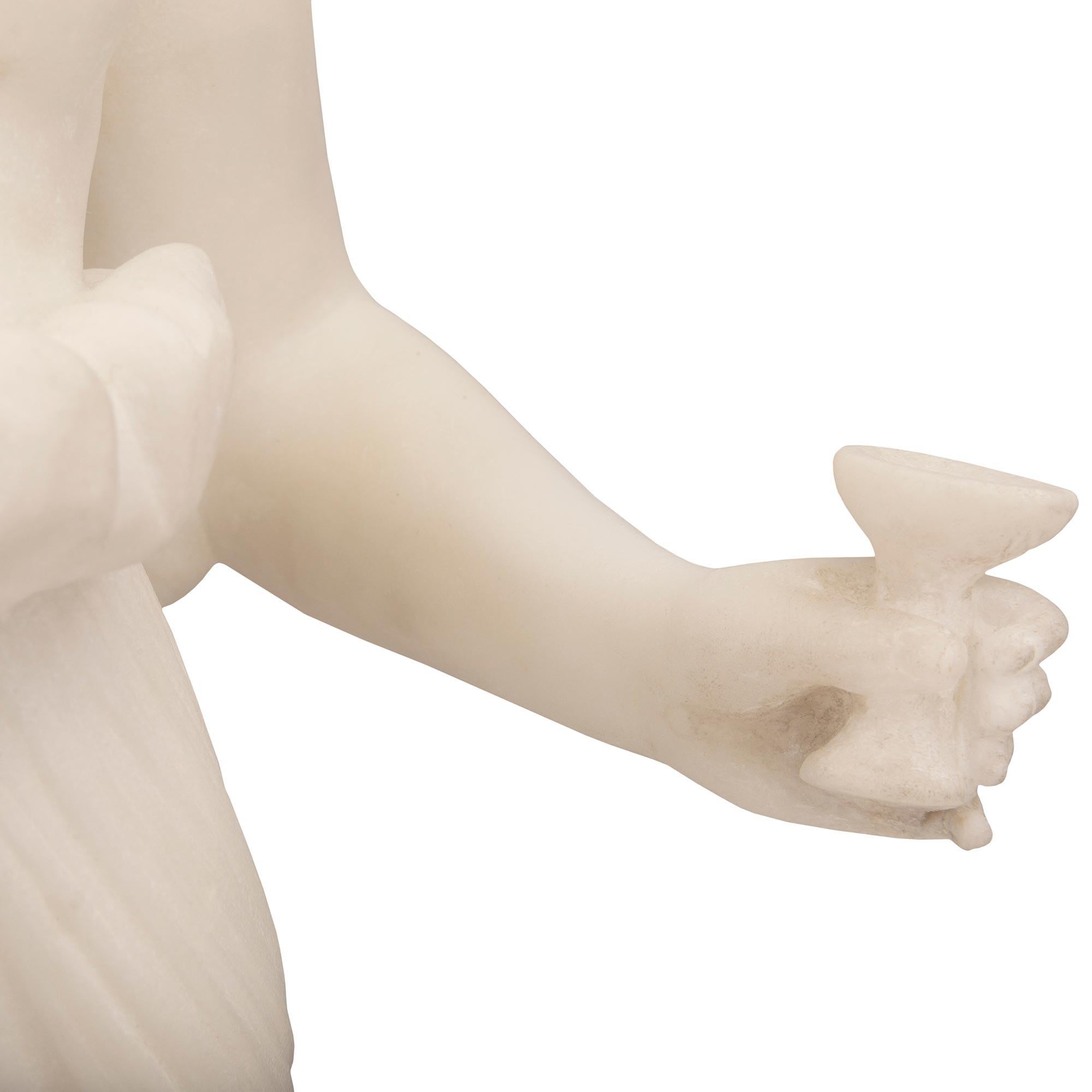 Italian 19th Century White Carrara Marble Statue of Hebe For Sale 3