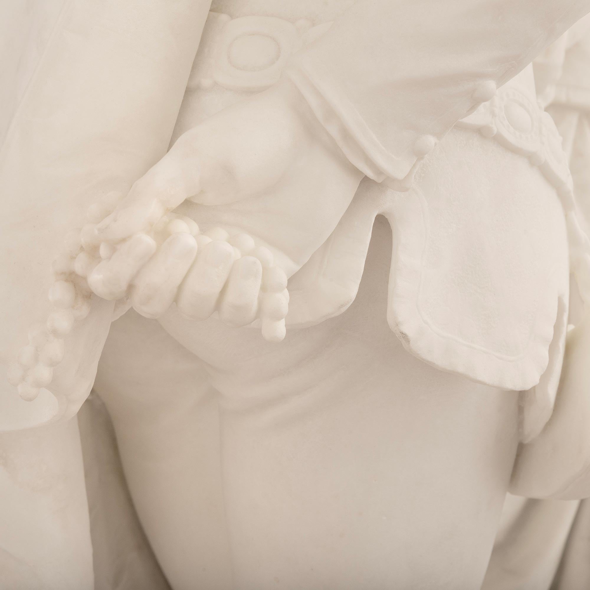 Italian 19th Century White Carrara Marble Statue Of Paolo & Francesca For Sale 6