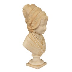 Italian 19th Century White Carrara Marble Statue, Signed F.G. Villa