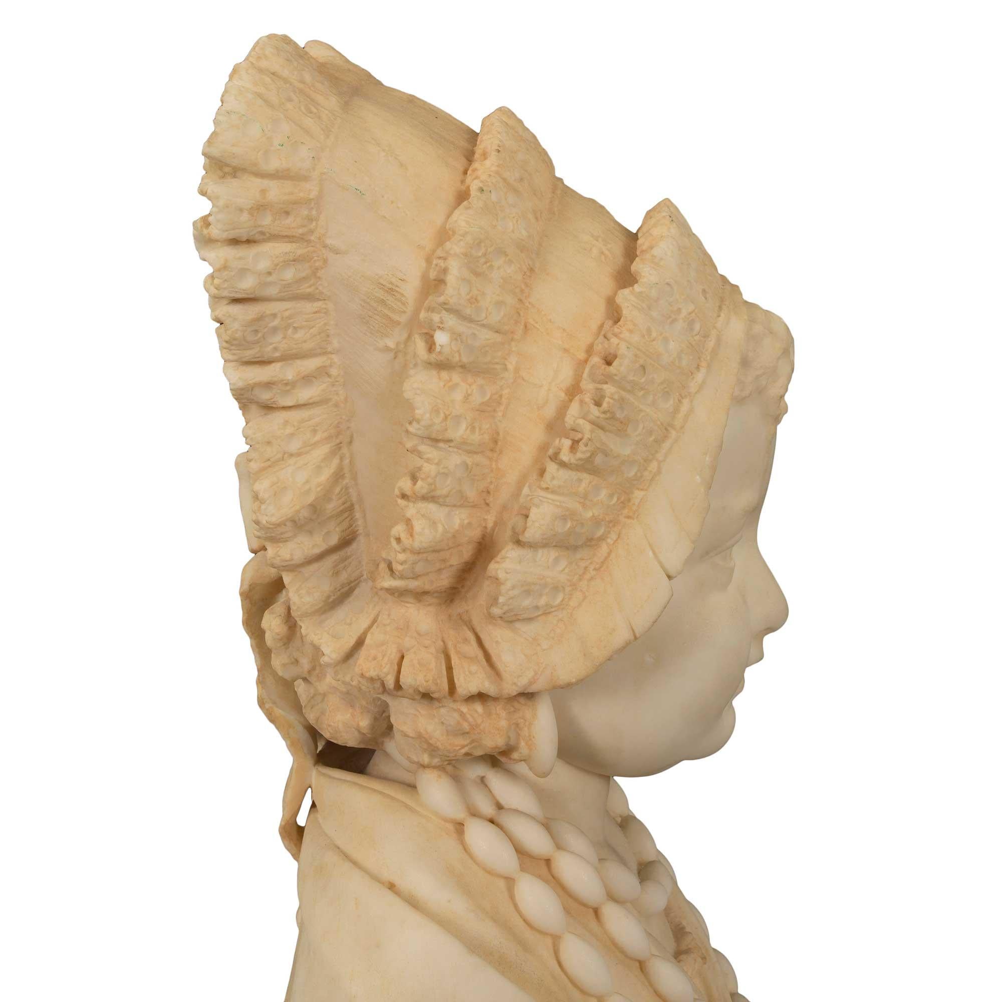 Italian 19th Century White Carrara Marble Statue, Signed F.G. Villa For Sale 3