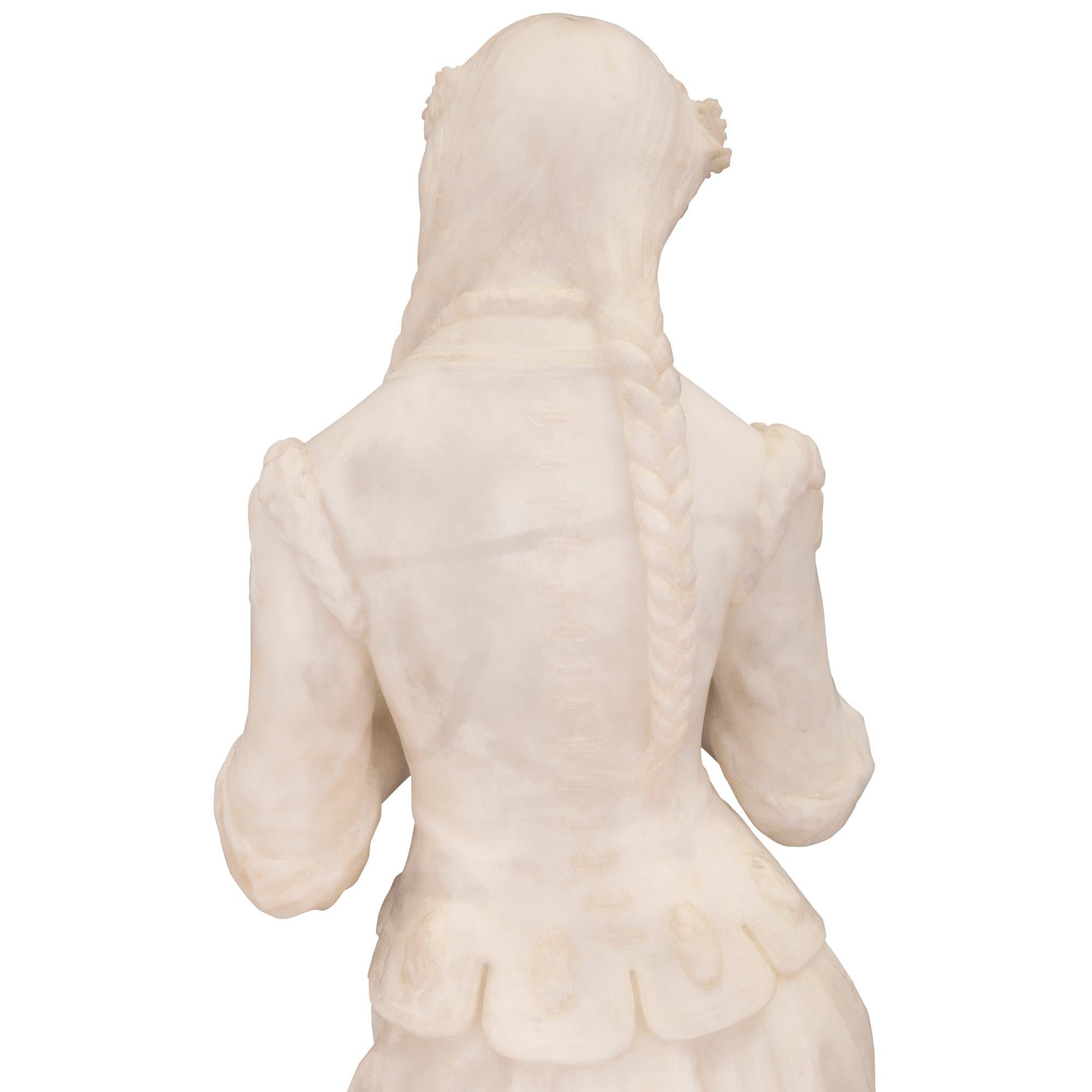 Italian 19th Century White Carrara Marble Statue, Signed P. Bazzanti Florence 7