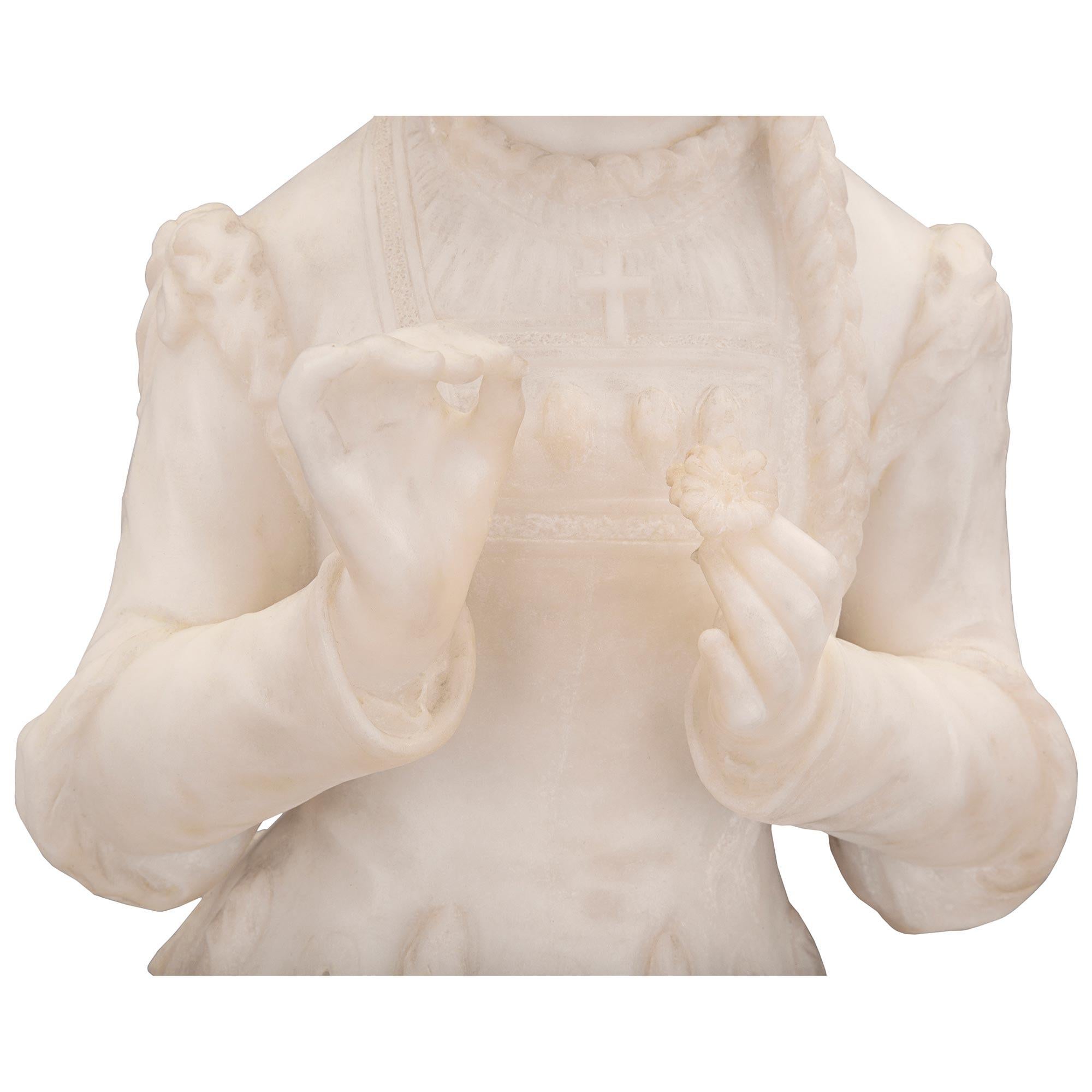 Italian 19th Century White Carrara Marble Statue, Signed P. Bazzanti Florence 3