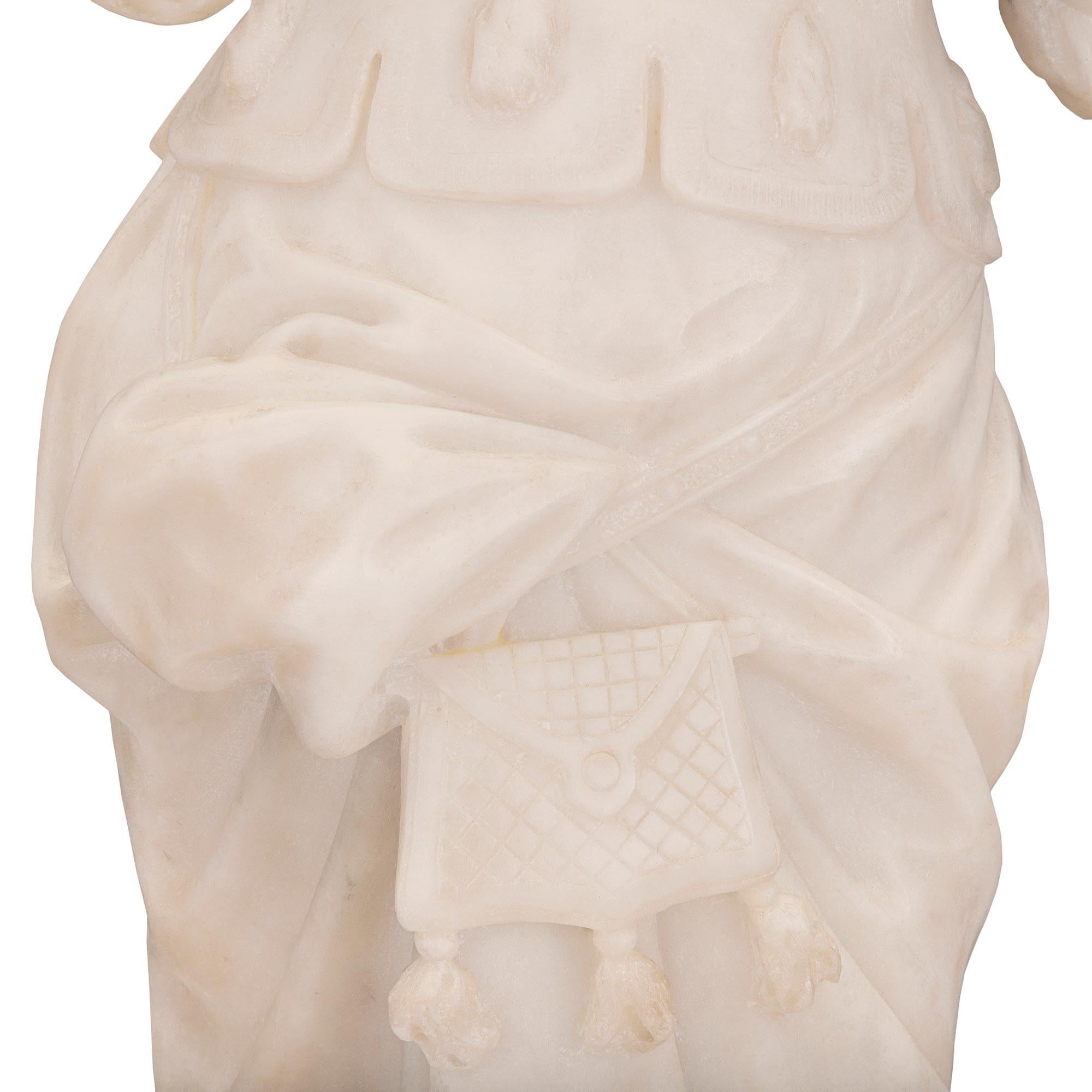 Italian 19th Century White Carrara Marble Statue, Signed P. Bazzanti Florence 4