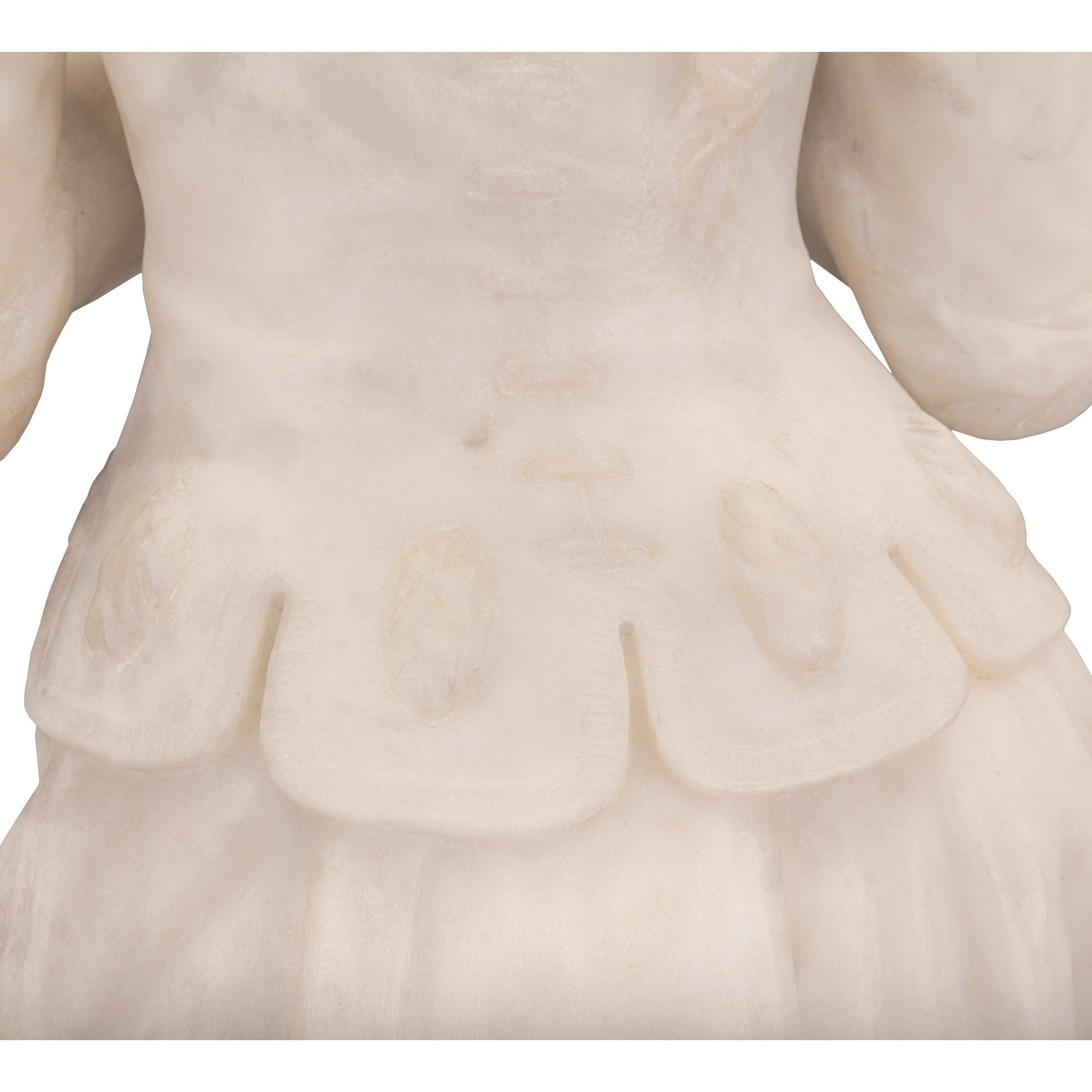 Italian 19th Century White Carrara Marble Statue, Signed P. Bazzanti Florence 5