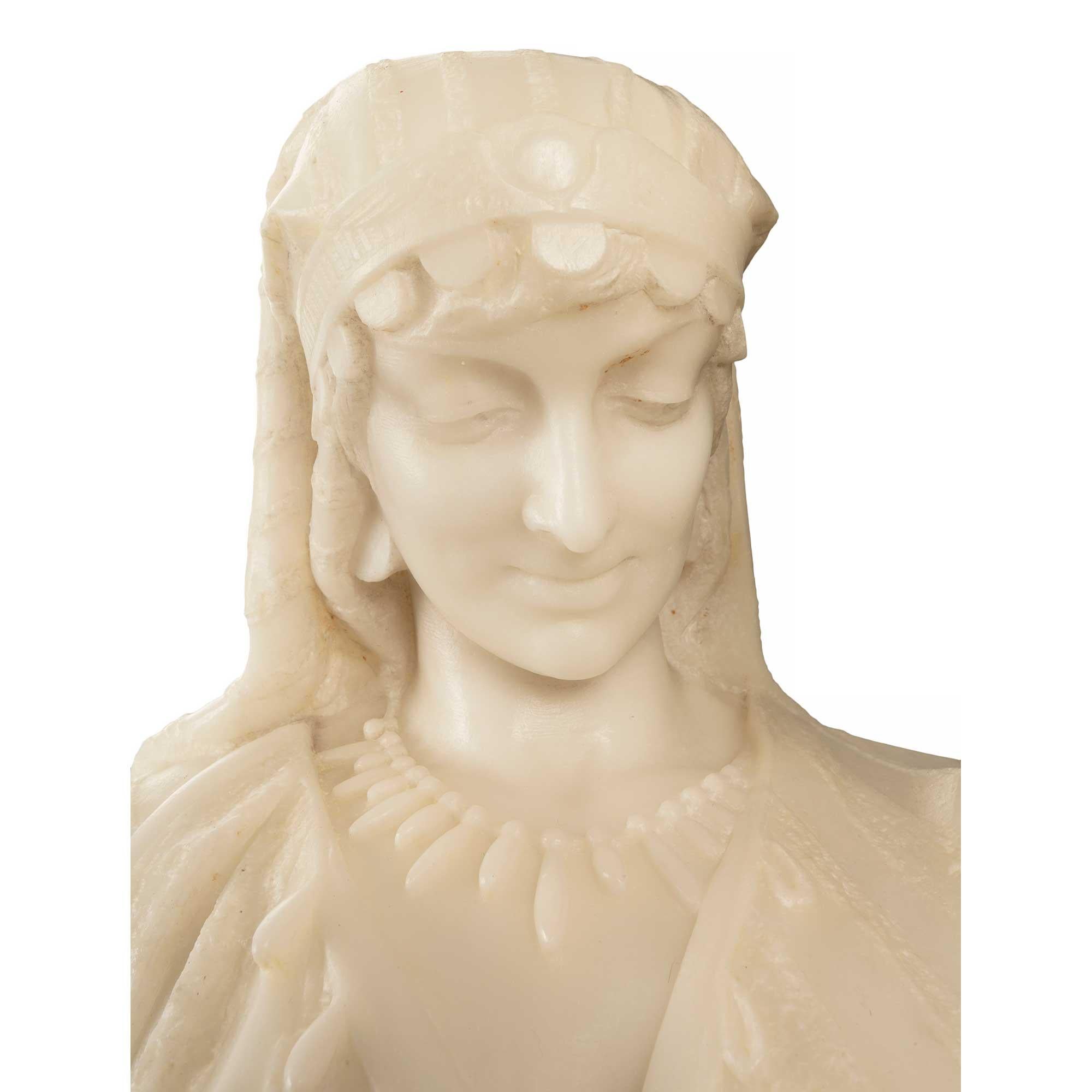 Statue italienne de « Jacob et Rachel au puits » en marbre de Carrare blanc du XIXe siècle en vente 6