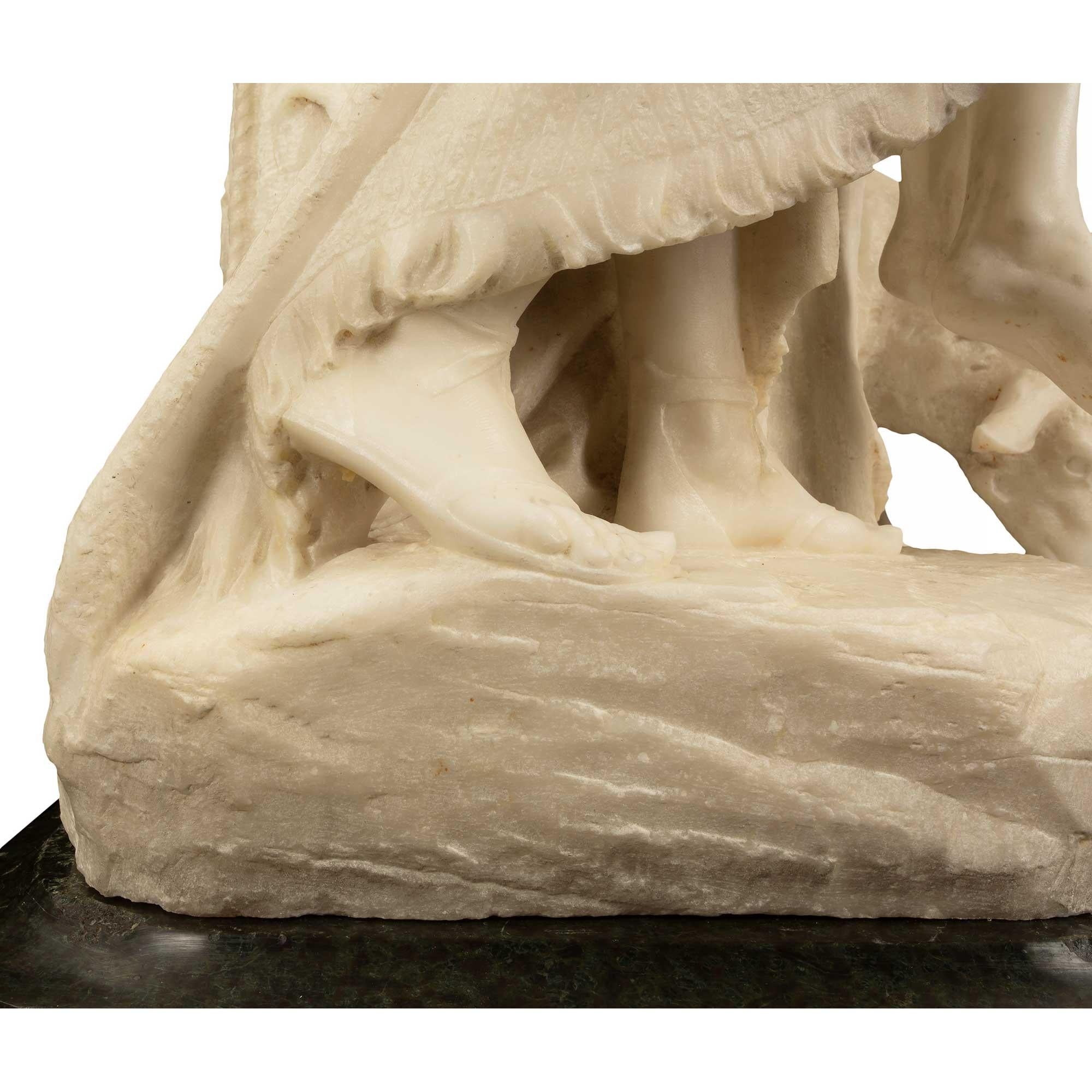 Italian 19th Century White Carrara Statue of 'Jacob and Rachel at the Well' For Sale 9