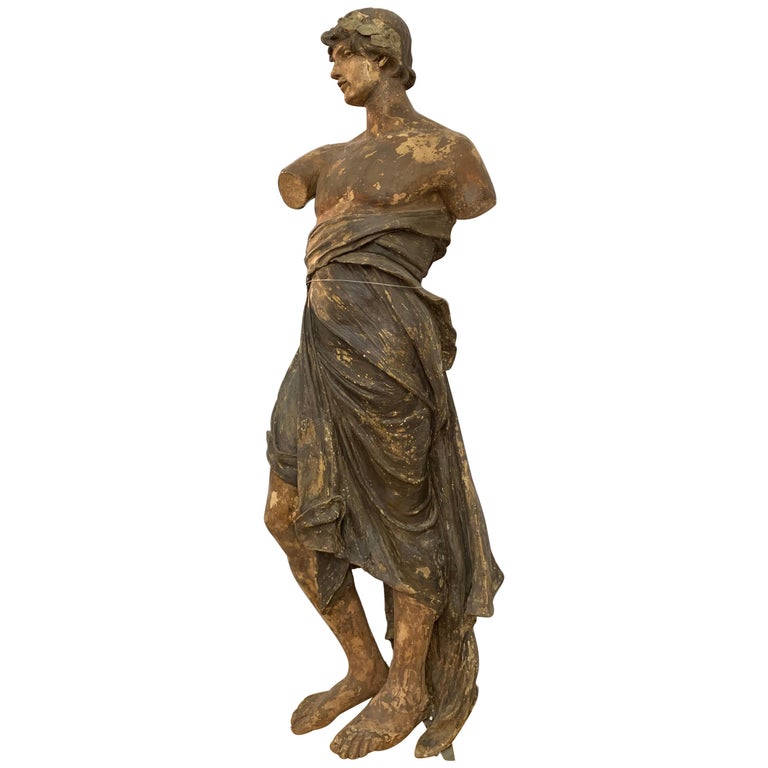 Italian 19th Century Wood Figurine For Sale at 1stDibs
