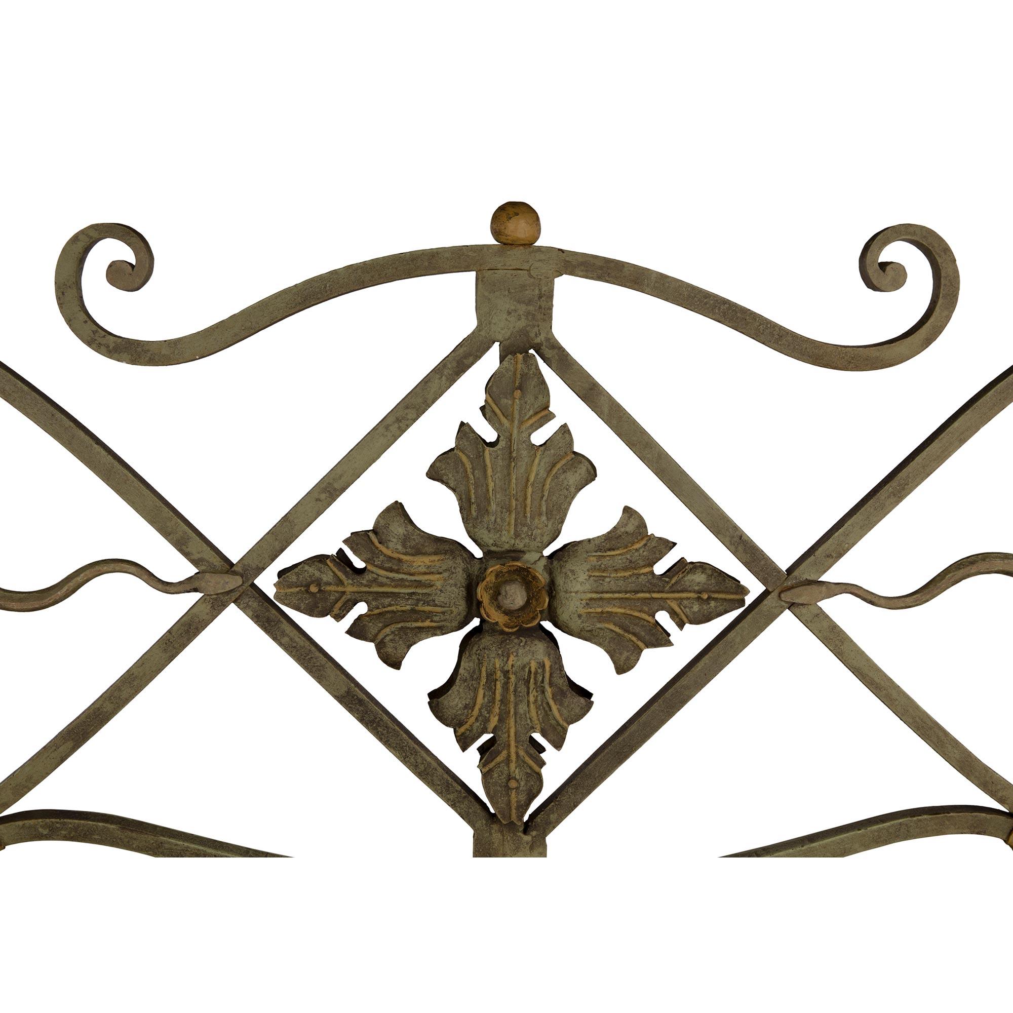 Italian 19th Century Wrought Iron, Giltwood and Scagliola Center or Dining Table For Sale 3