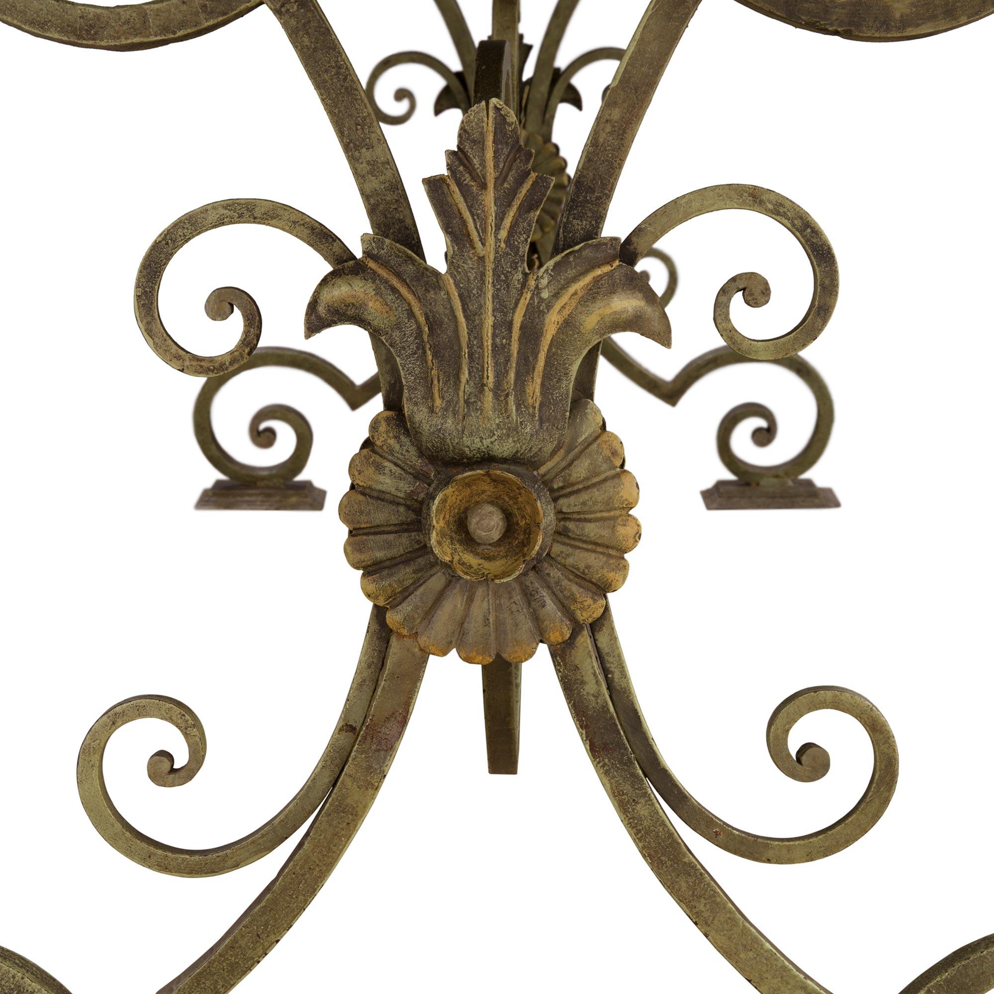 Italian 19th Century Wrought Iron, Giltwood and Scagliola Center or Dining Table For Sale 5