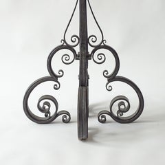 Italian 19th Century Wrought Iron Plant Stand and Riveted Copper Planter