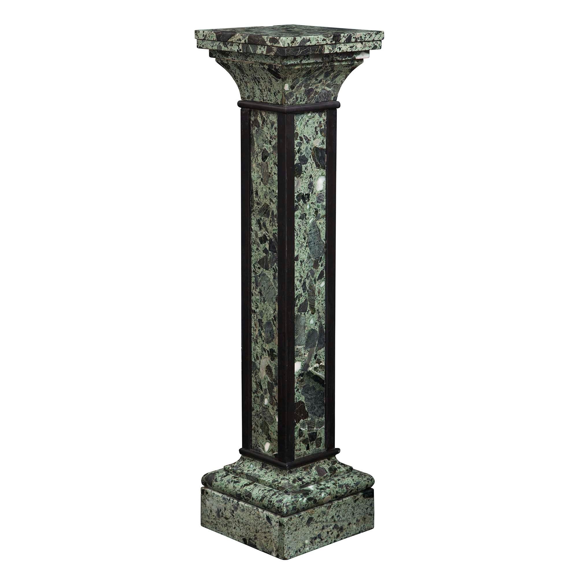 Louis XVI Italian 19th Century XVI Style Marble Pedestal with a Swivel Top For Sale