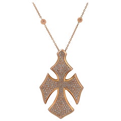 Italian 2 Carat Diamond Cross Necklace