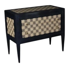 Italian 2-Drawer Chest by Rencollection – Ebony & Ivory Diamond Inlay
