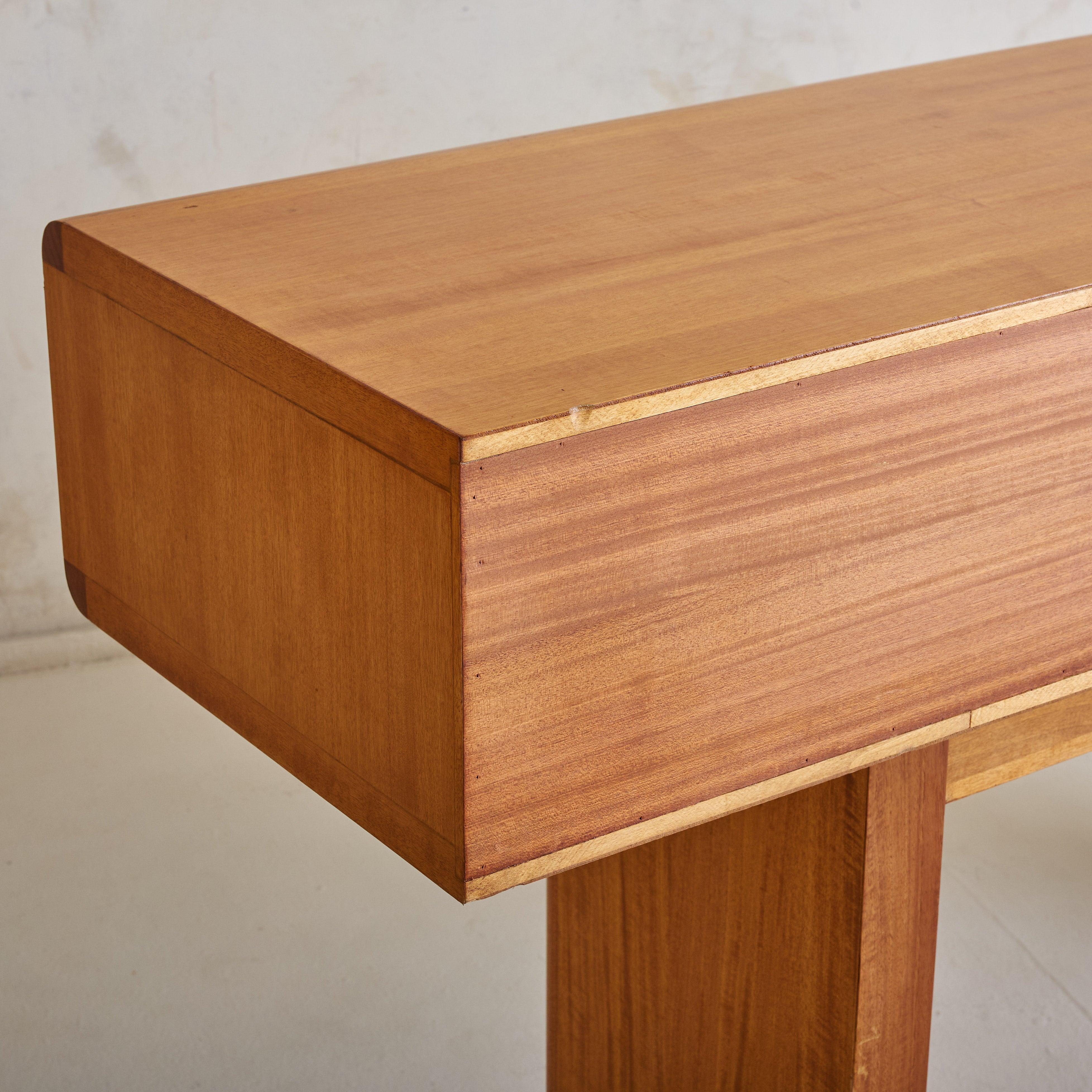 Italian 2-Drawer Rectangular Wood Console Table, 1960s For Sale 5