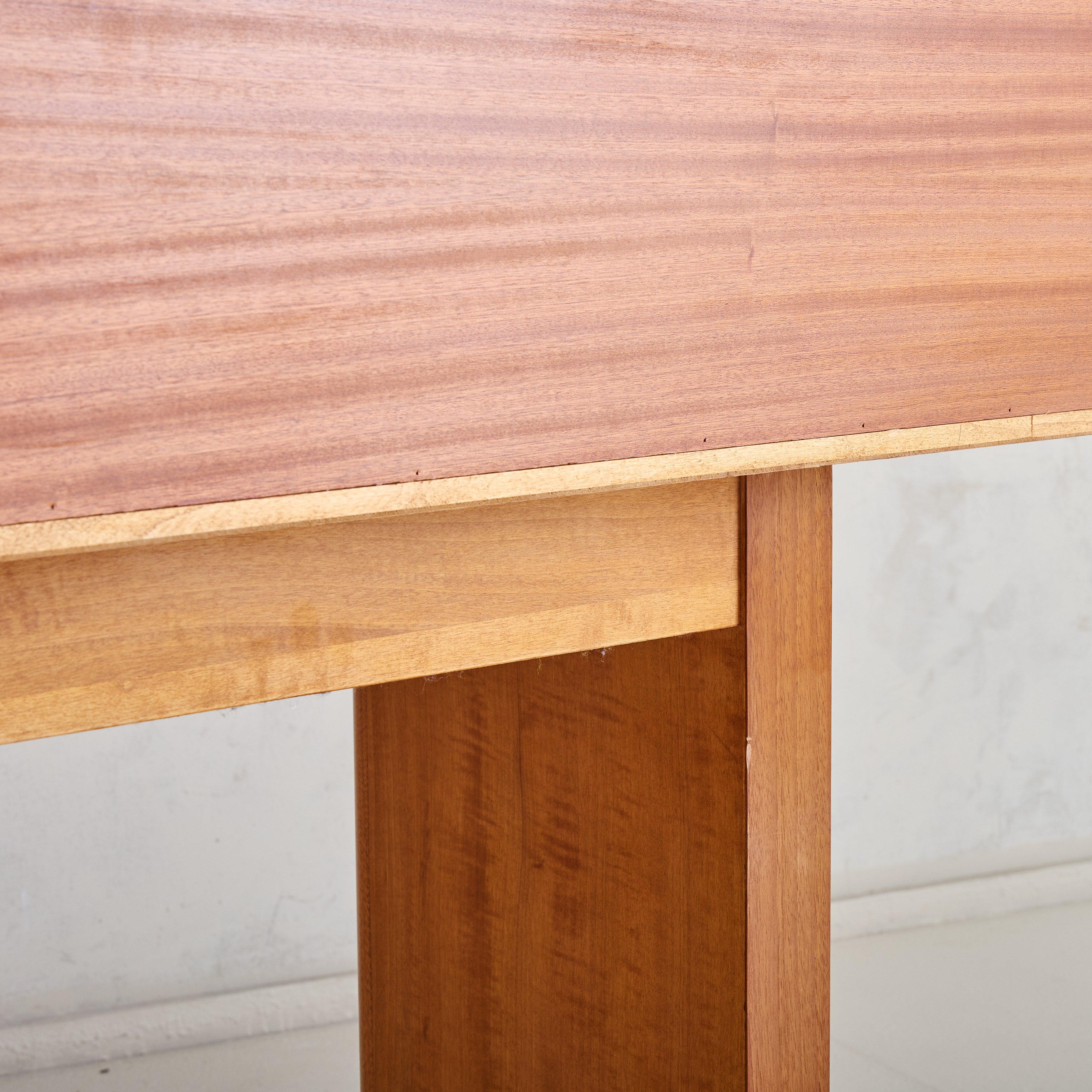 Italian 2-Drawer Rectangular Wood Console Table, 1960s For Sale 6
