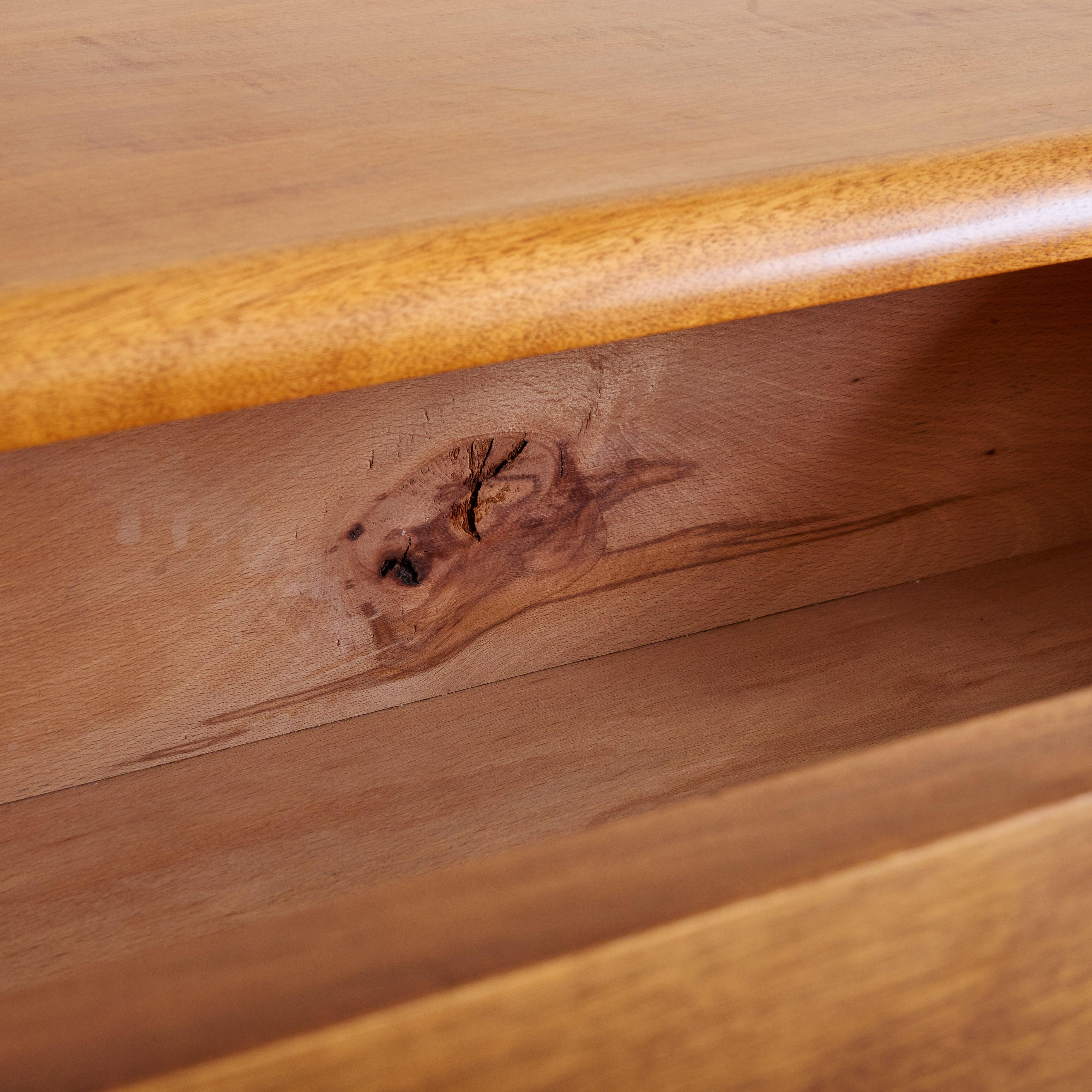 Mid-20th Century Italian 2-Drawer Rectangular Wood Console Table, 1960s For Sale