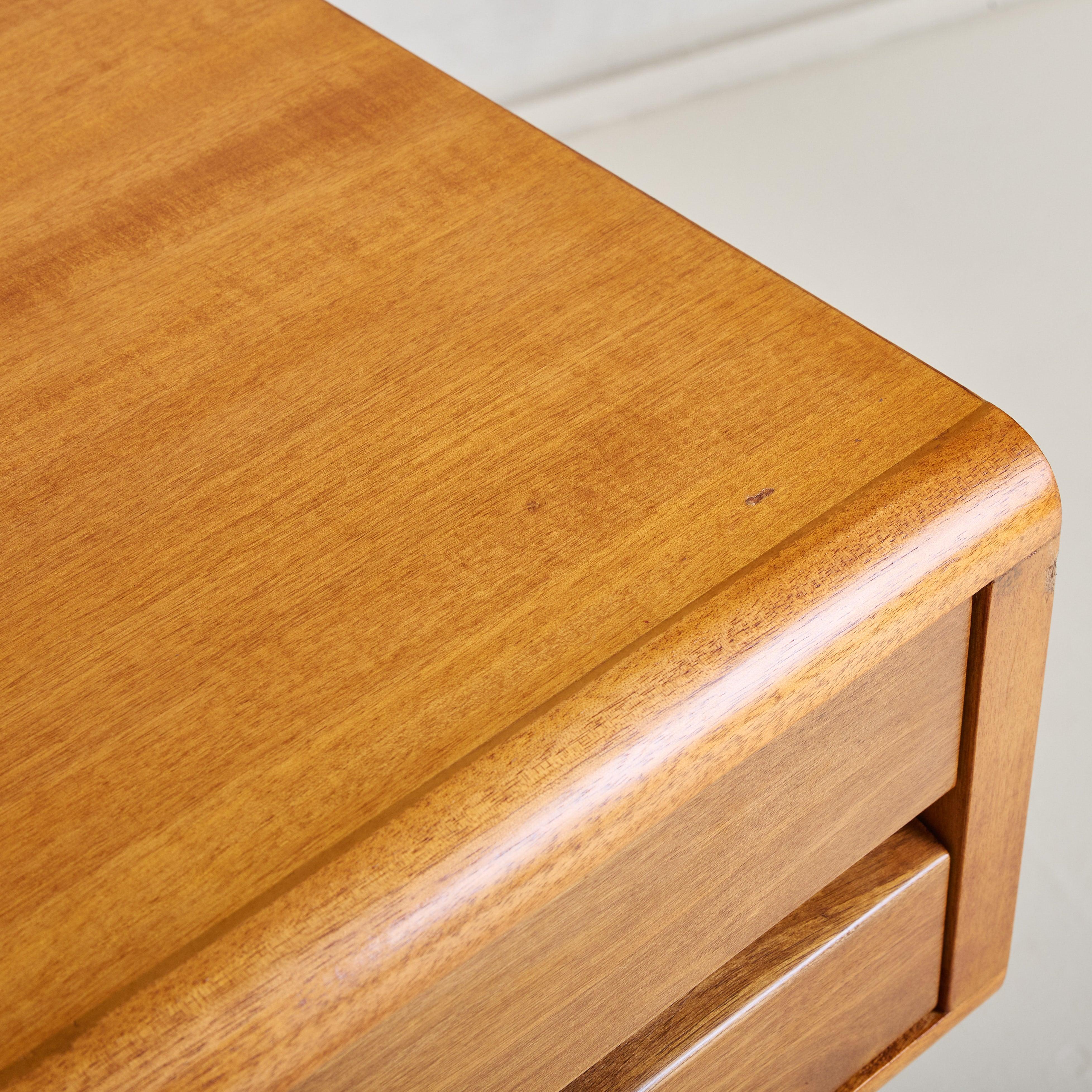Italian 2-Drawer Rectangular Wood Console Table, 1960s For Sale 1
