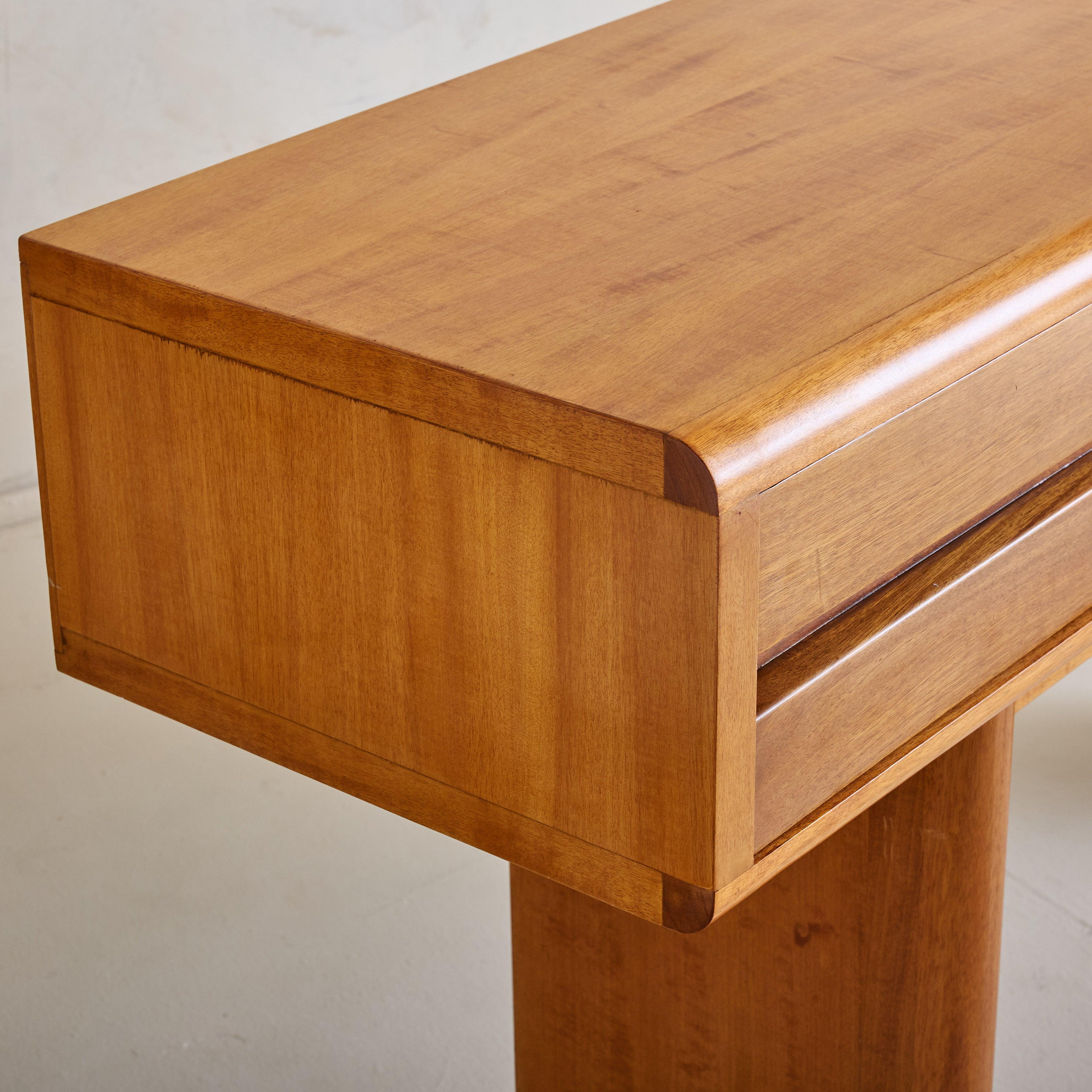 Italian 2-Drawer Rectangular Wood Console Table, 1960s For Sale 2