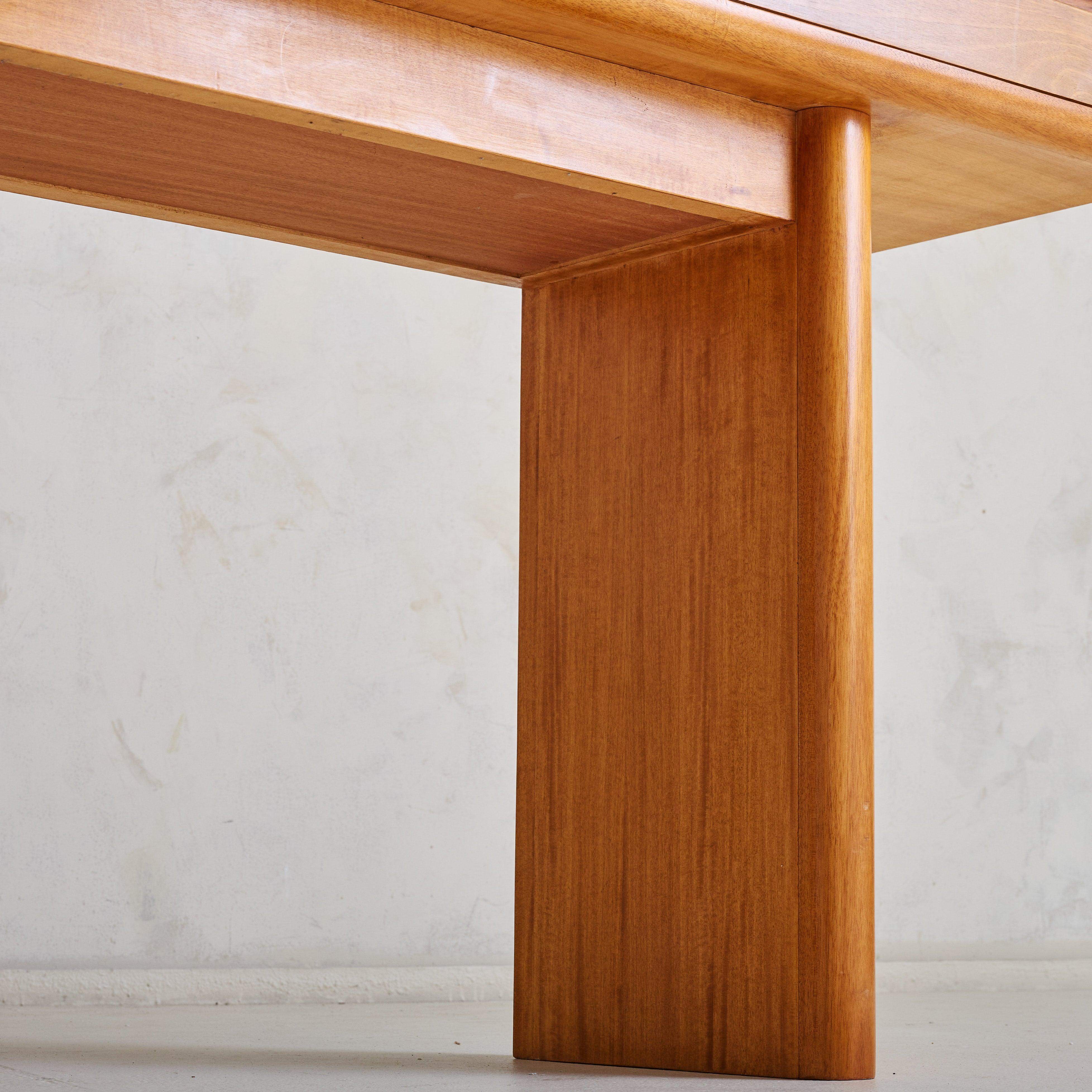 Italian 2-Drawer Rectangular Wood Console Table, 1960s For Sale 3