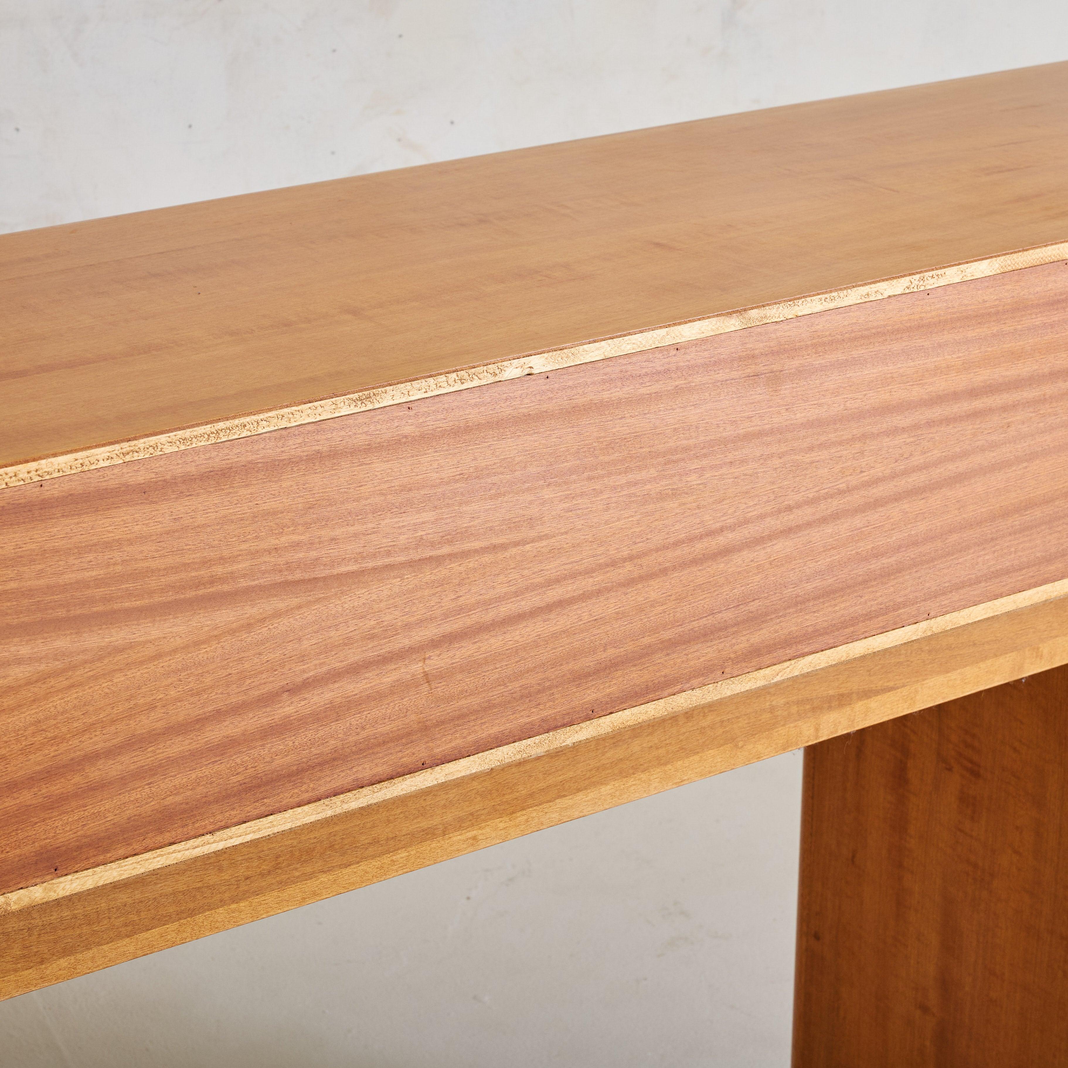 Italian 2-Drawer Rectangular Wood Console Table, 1960s For Sale 4