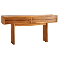Italienischer rechteckiger Konsolentisch aus Holz mit 2 Schubladen, 1960er Jahre