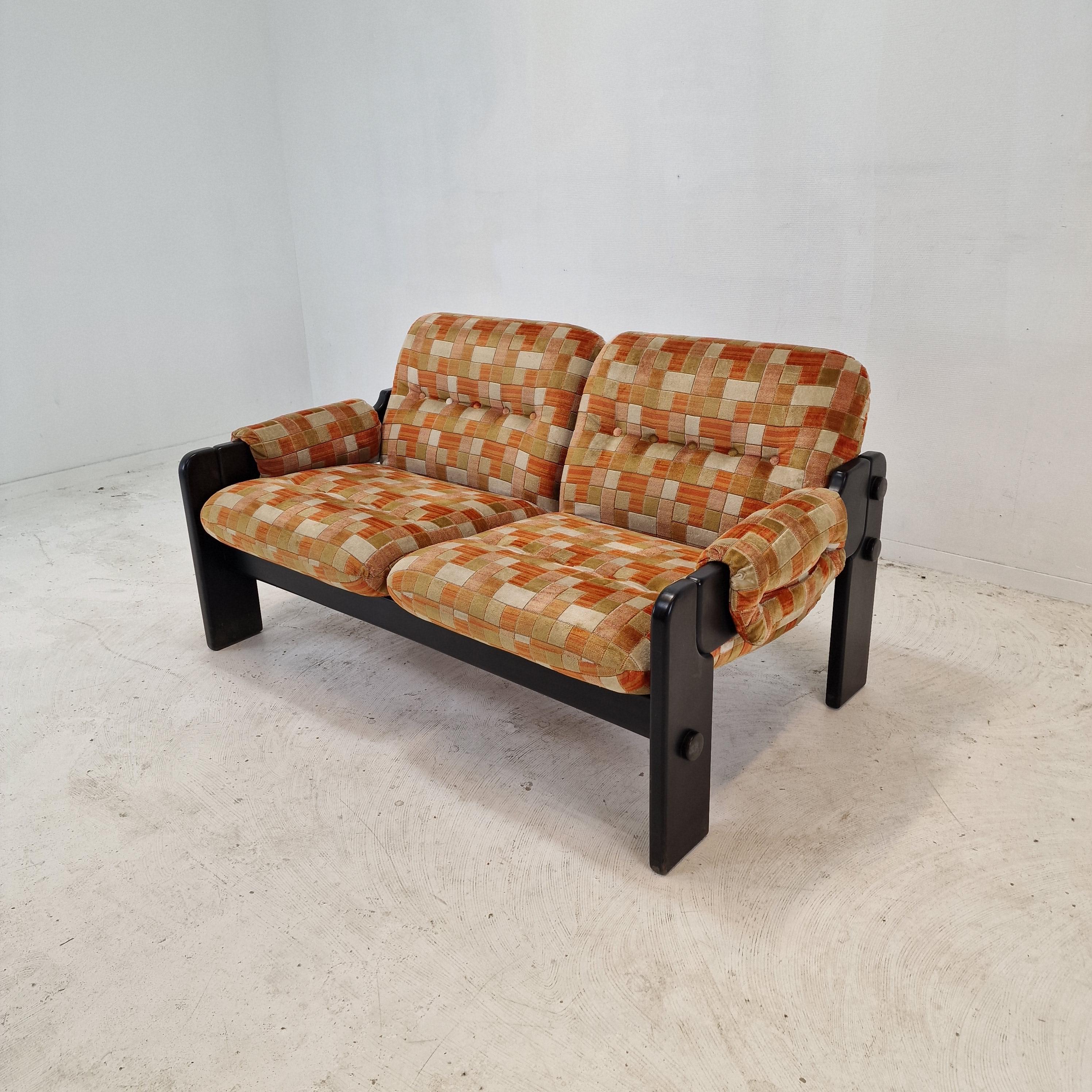 Mid-Century Modern Italian 2-Seat Sofa, 1980s For Sale