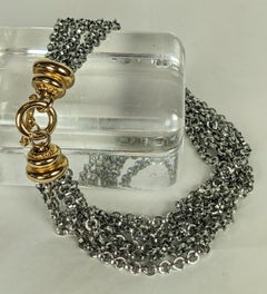 Italian 2 Toned Silver and Gold Capped Chain