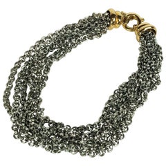 Italian 2 Toned Silver and Gold Capped Chain